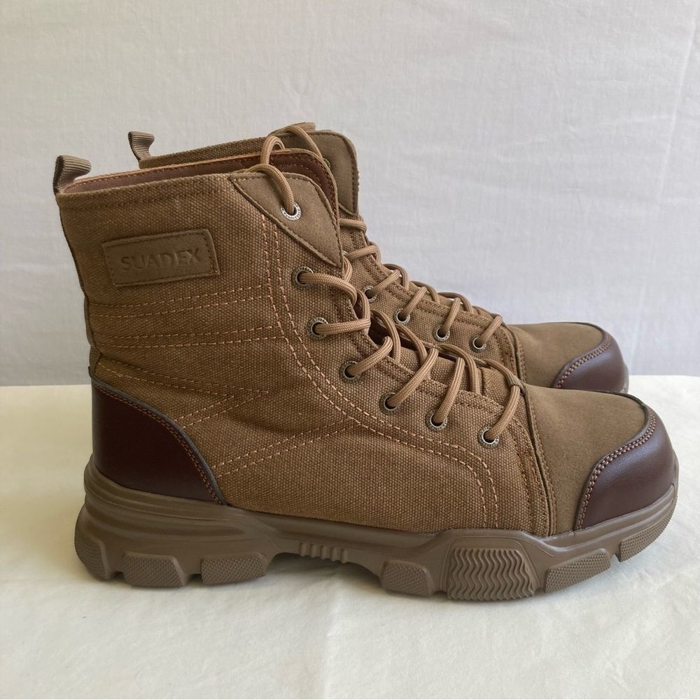 DUNE SUADEX Steel Toe Military Safety Boots Khaki Lace Up Lightweight Size 44 EU